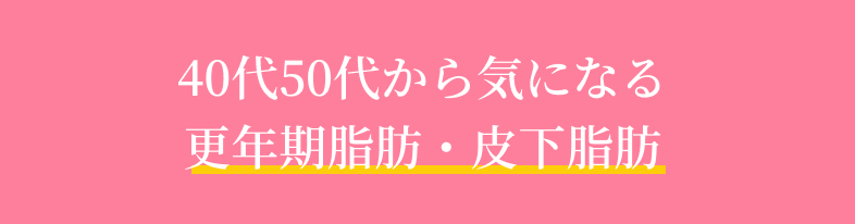 40代50代から気になる更年期脂肪・皮下脂肪